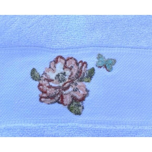 3 small 3 Medium Avanti Cotton Vintage Peach Rose Embroidered Bathroom Towels - Picture 5 of 15